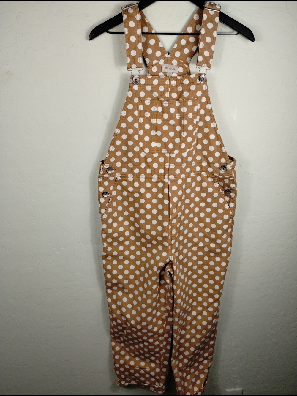 Brixton Polka Dot Tan Overalls - Women's Jumpsuit